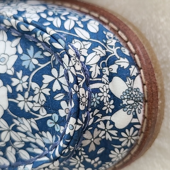 Sperry Seaport Fina Blue Ivory Floral Slip on Mules Shoes Flats Size 9M - Picture 4 of 9